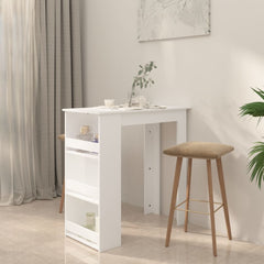 vidaXL Bar Table with Storage Rack White 102x50x103.5 cm Engineered Wood 3