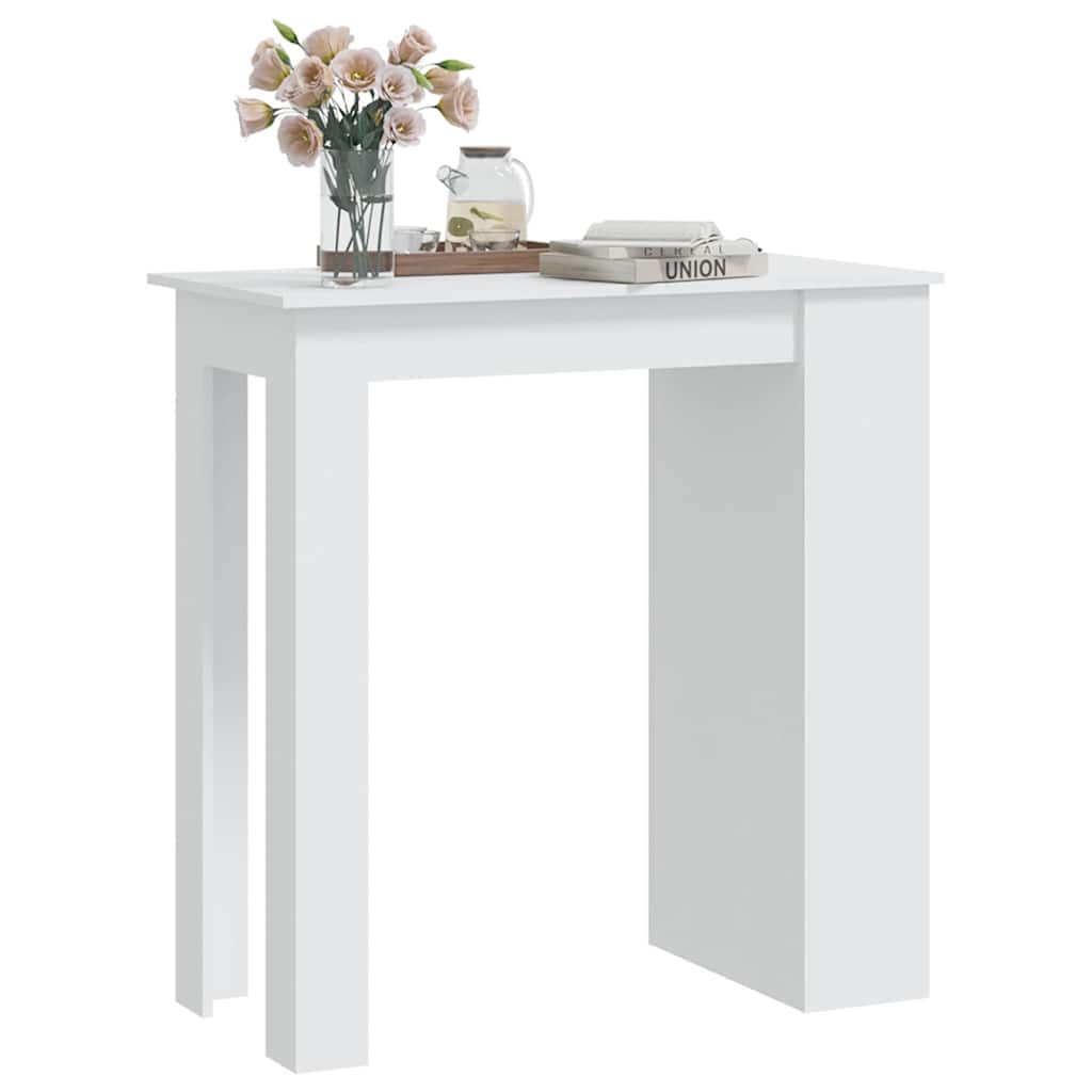 vidaXL Bar Table with Storage Rack White 102x50x103.5 cm Engineered Wood 4