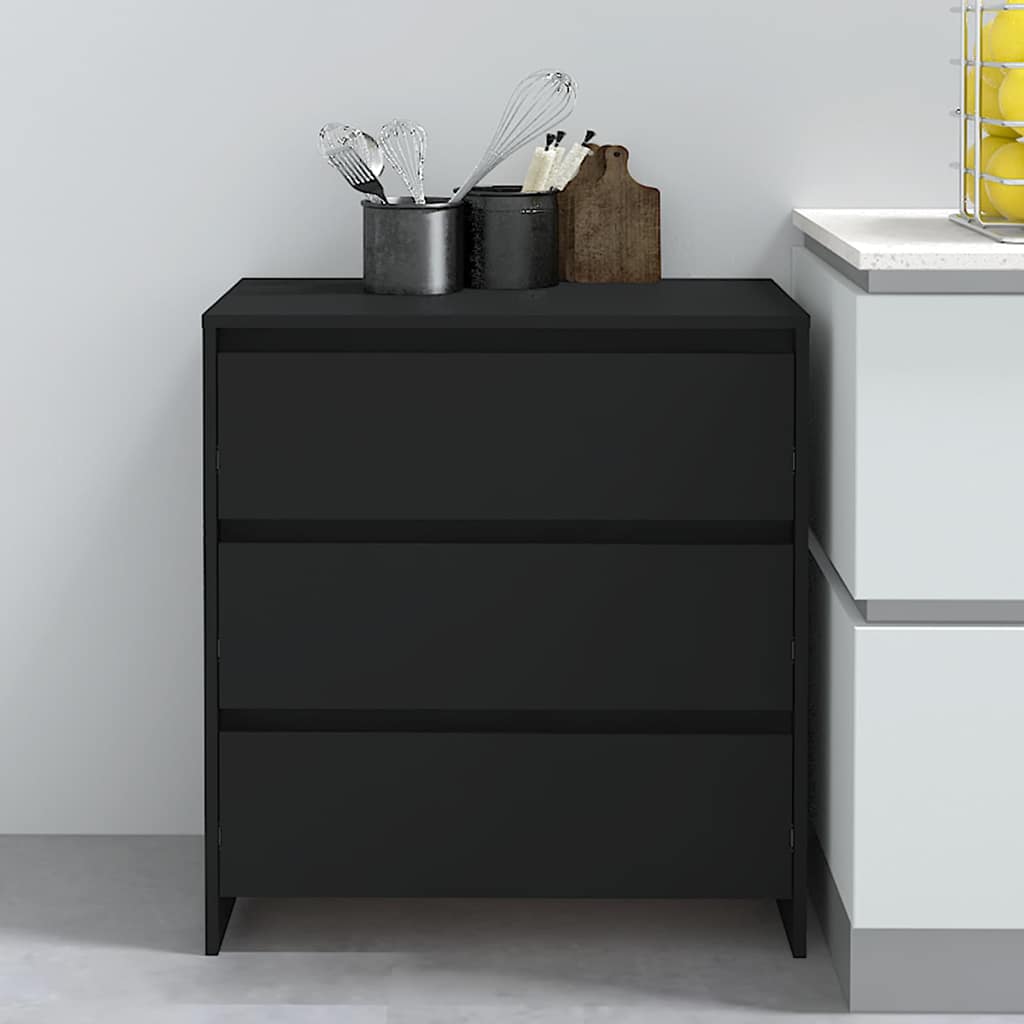 Sideboard 70x41x75 cm Engineered Wood Black