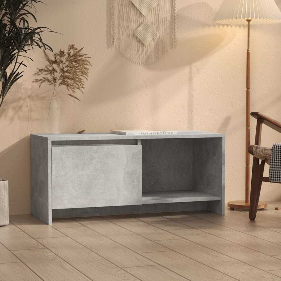 vidaXL TV Cabinet Concrete Grey 90x35x40 cm Engineered Wood 1