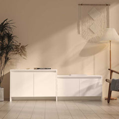 vidaXL TV Cabinet | White | Engineered wood | 146.5 x 35 x 50 cm | TV Cabinet 1