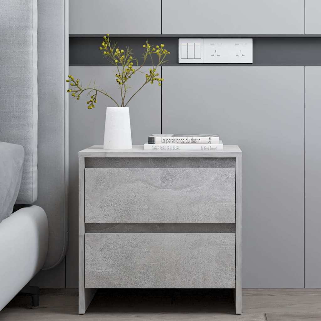 vidaXL Bedside Cabinet | Concrete grey | Engineered wood | Small 1