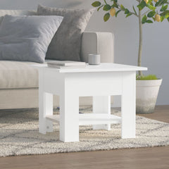 810262 vidaXL Coffee Table White 55x55x42 cm Engineered Wood 1