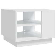Coffee Table Engineered Wood Depth 55 cm Width 55 cm White 43 cm
