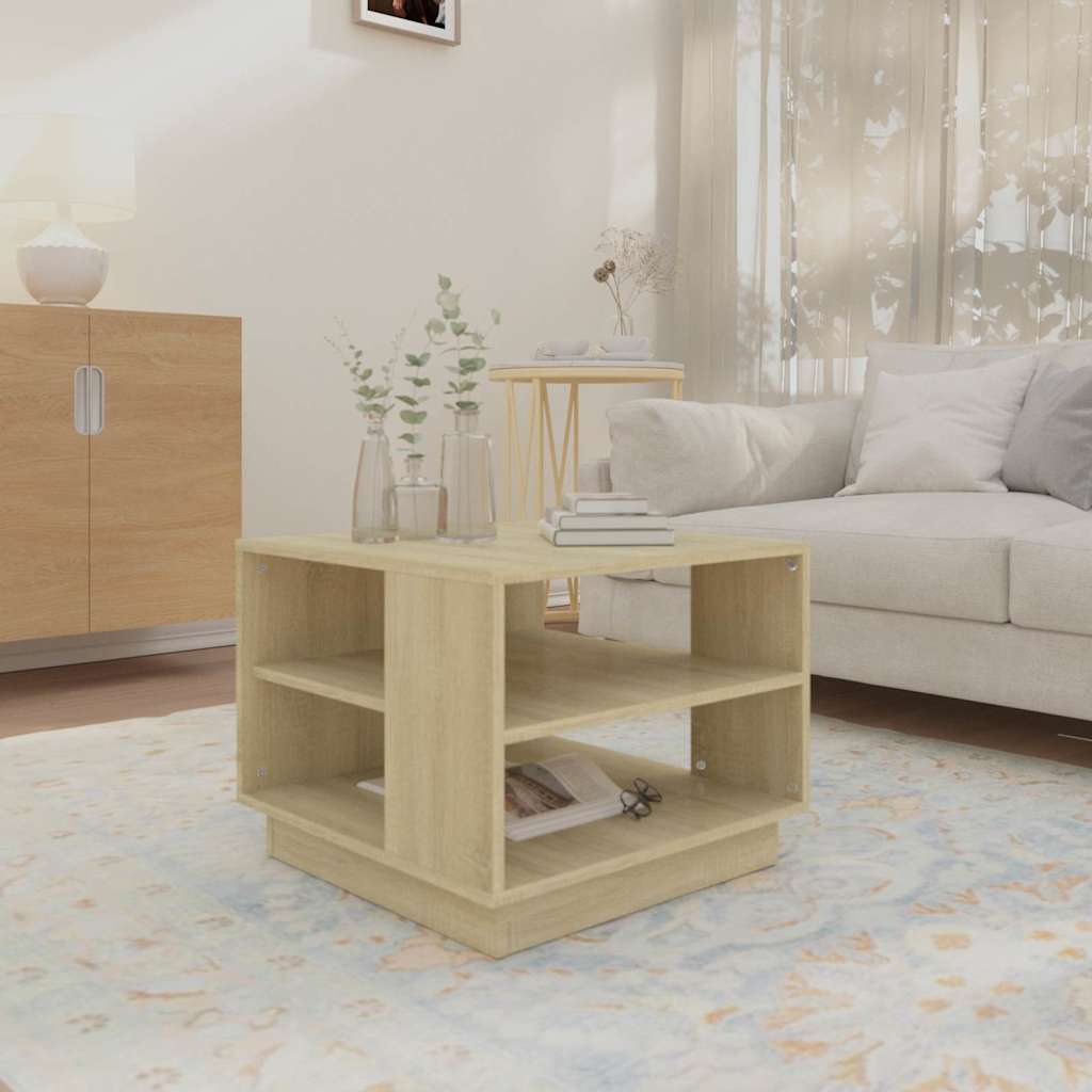 vidaXL Coffee Table Sonoma Oak 55x55x43 cm Engineered Wood 3