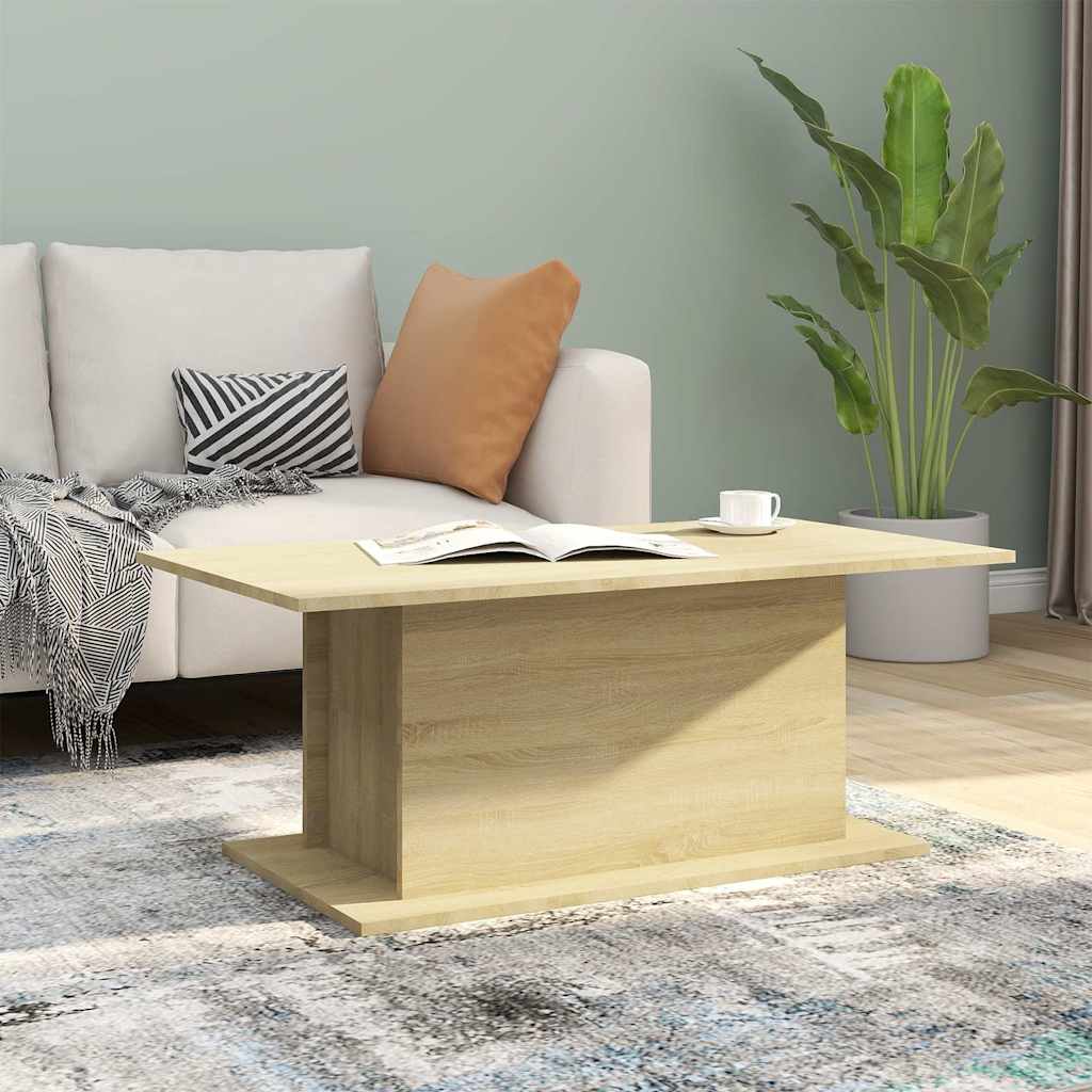 810310 vidaXL Coffee Table Sonoma Oak 102x55,5x40 cm Engineered Wood 1