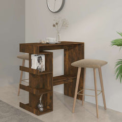 vidaXL Bar Table with Storage Rack Smoked Oak 100x50x101.5cm Engineered Wood 1