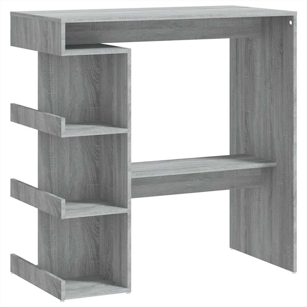 vidaXL Bar Table with Storage Rack Grey Sonoma 100x50x101.5 cm 2