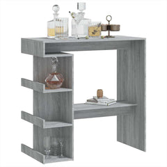 vidaXL Bar Table with Storage Rack Grey Sonoma 100x50x101.5 cm 4