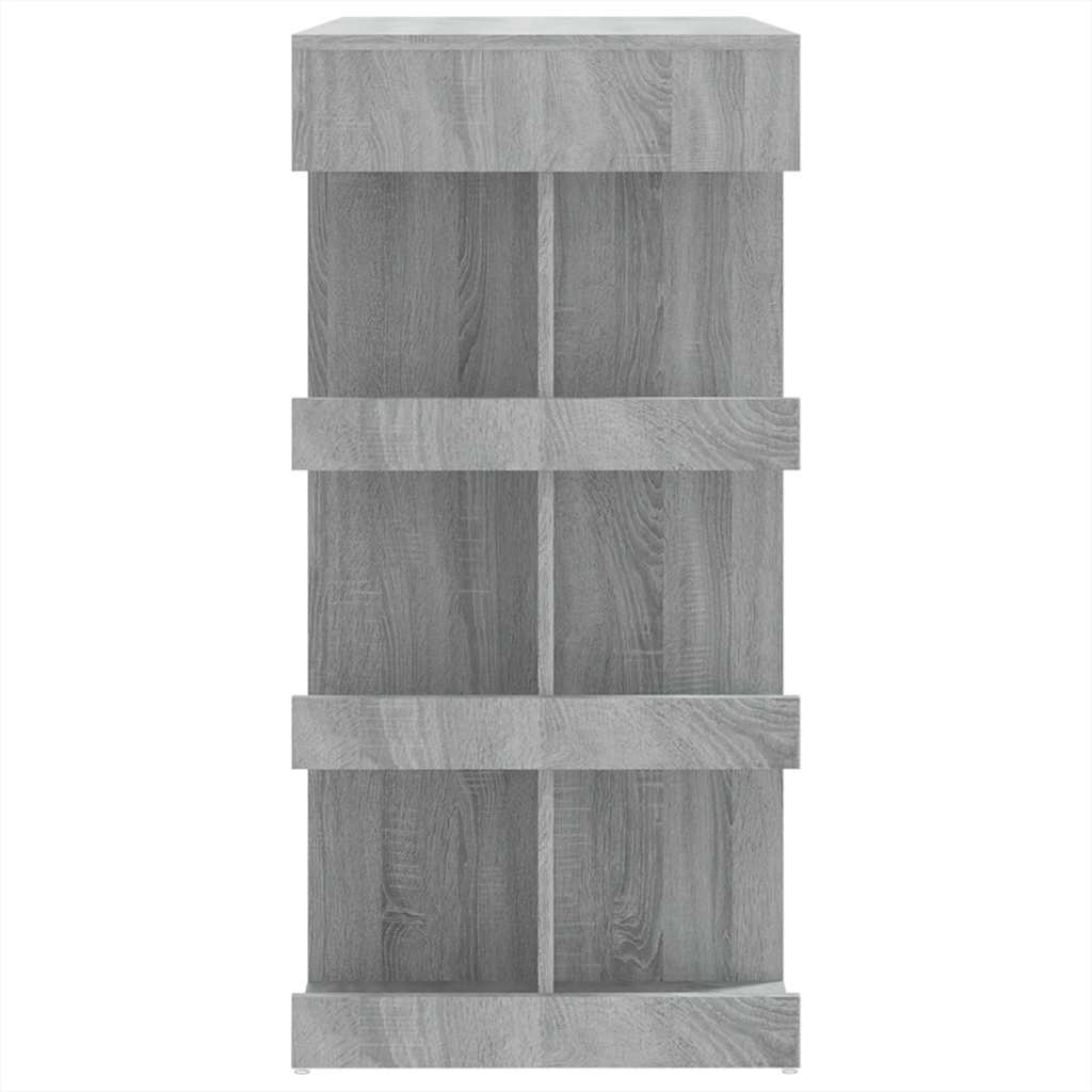 vidaXL Bar Table with Storage Rack Grey Sonoma 100x50x101.5 cm 6