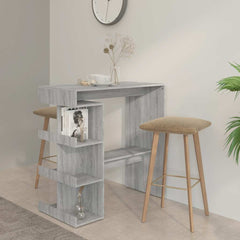vidaXL Bar Table with Storage Rack Grey Sonoma 100x50x101.5 cm 1