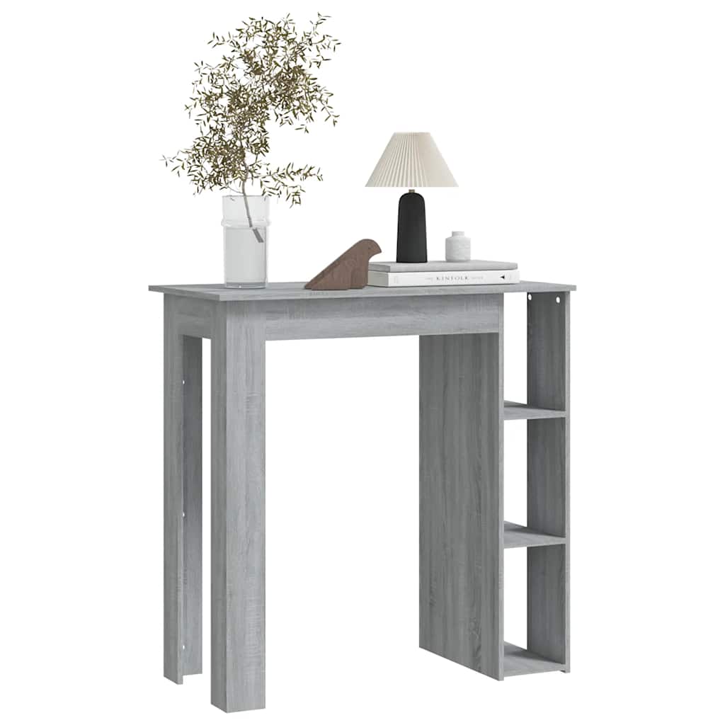 vidaXL Bar Table with Shelf Grey Sonoma 102x50x103.5 cm Engineered Wood 5