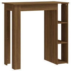 vidaXL Bar Table with Shelf Brown Oak 102x50x103.5 cm Engineered Wood 2