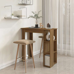 vidaXL Bar Table with Shelf Brown Oak 102x50x103.5 cm Engineered Wood 6