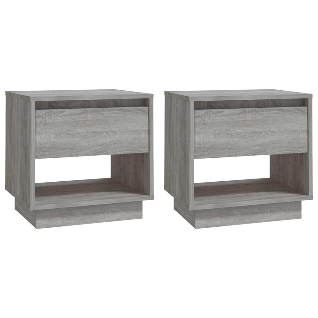 vidaXL Bedside Cabinet | Set of 2 | Grey sonoma | Engineered wood | Medium 2