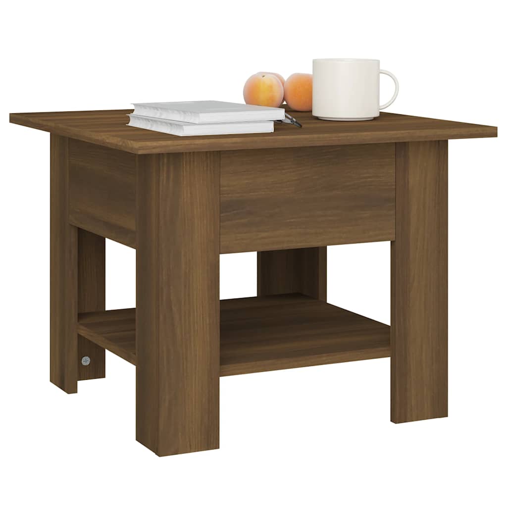 vidaXL Coffee Table Brown Oak 55x55x42 cm Engineered Wood 5