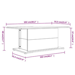 813092 vidaXL Coffee Table Smoked Oak 102x55,5x40 cm Engineered Wood 6