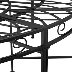 vidaXL Round Tree Bench Ø160 cm Black Steel 5