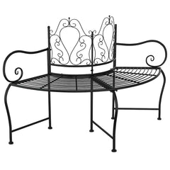 vidaXL Tree Bench | Black | Steel | 150 cm diameter | Durable | Tree Bench 2