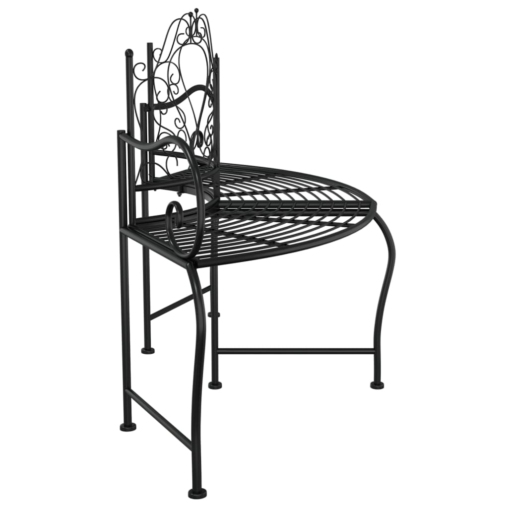 vidaXL Tree Bench | Black | Steel | 150 cm diameter | Durable | Tree Bench 5