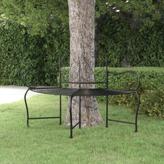vidaXL Tree Bench | Black | Steel | 150 cm diameter | Durable | Tree Bench 1