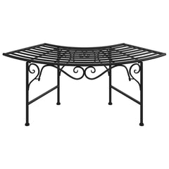 vidaXL Tree Bench 113 cm Black Steel 2
