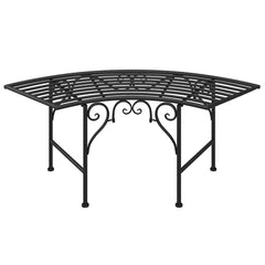 vidaXL Tree Bench 113 cm Black Steel 5