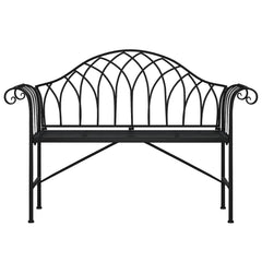 vidaXL 2-Seater Garden Bench 128 cm Black Steel 3