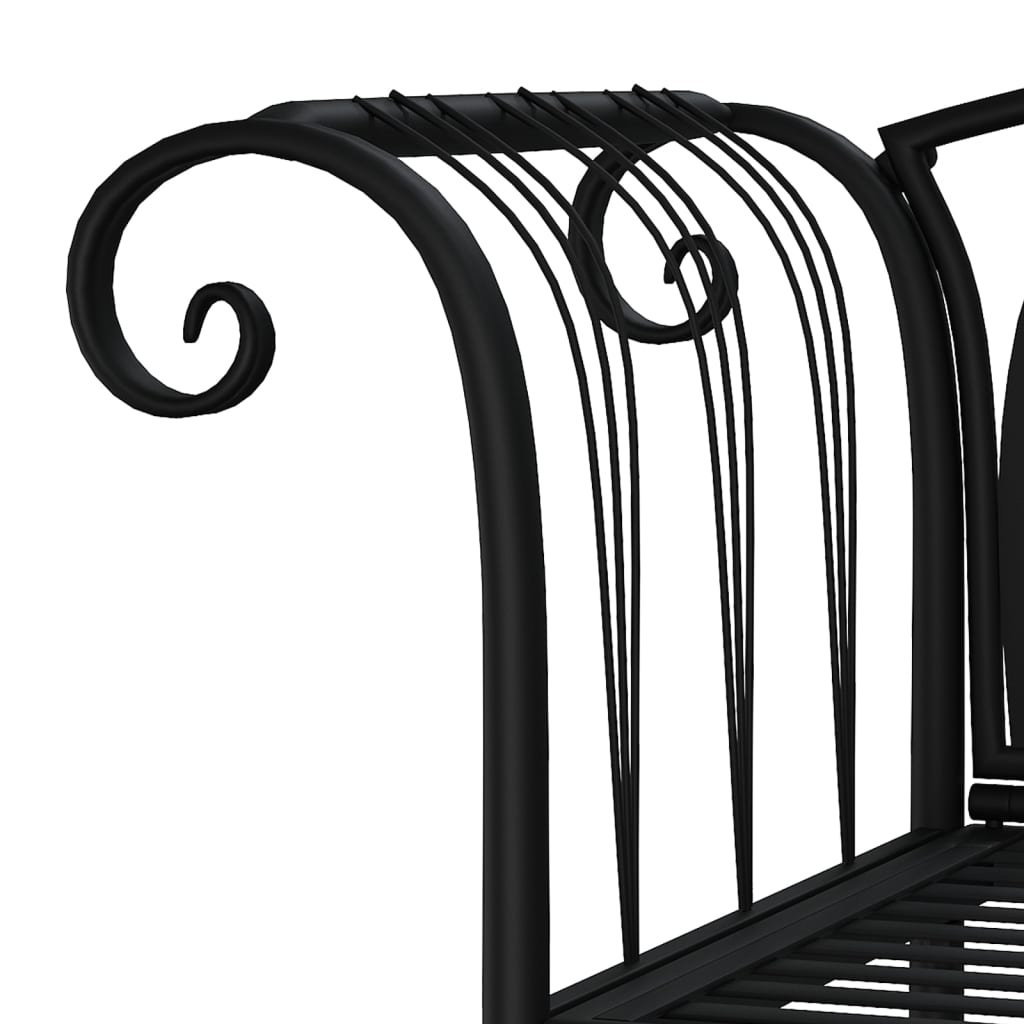 vidaXL 2-Seater Garden Bench 128 cm Black Steel 5