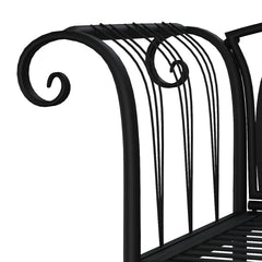 vidaXL 2-Seater Garden Bench 128 cm Black Steel 5