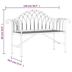 vidaXL 2-Seater Garden Bench 128 cm Black Steel 6