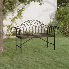 vidaXL 2-Seater Garden Bench 128 cm Black Steel 1