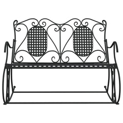 vidaXL 2-Seater Rocking Bench 113 cm Black Steel 3