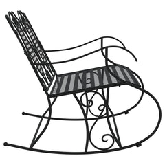 vidaXL 2-Seater Rocking Bench 113 cm Black Steel 4