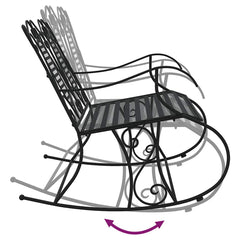 vidaXL 2-Seater Rocking Bench 113 cm Black Steel 6