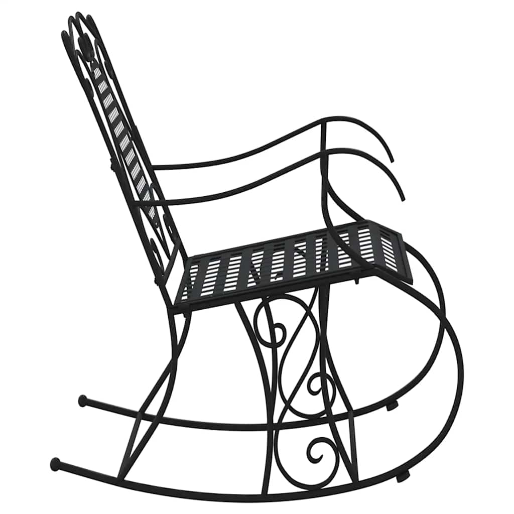 vidaXL Rocking Bench 84 cm Black Steel 4
