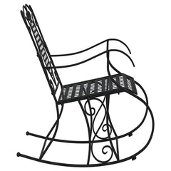 vidaXL Rocking Bench 84 cm Black Steel 4