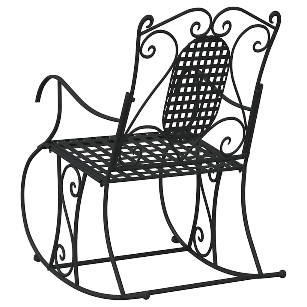 vidaXL Rocking Bench 84 cm Black Steel 5