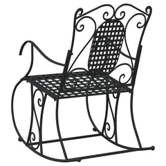 vidaXL Rocking Bench 84 cm Black Steel 5