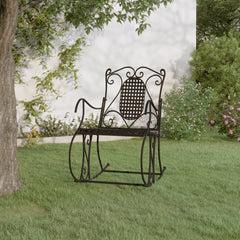 vidaXL Rocking Bench 84 cm Black Steel 1