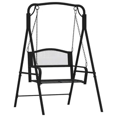 vidaXL Swing Bench 124 cm Black Steel 2
