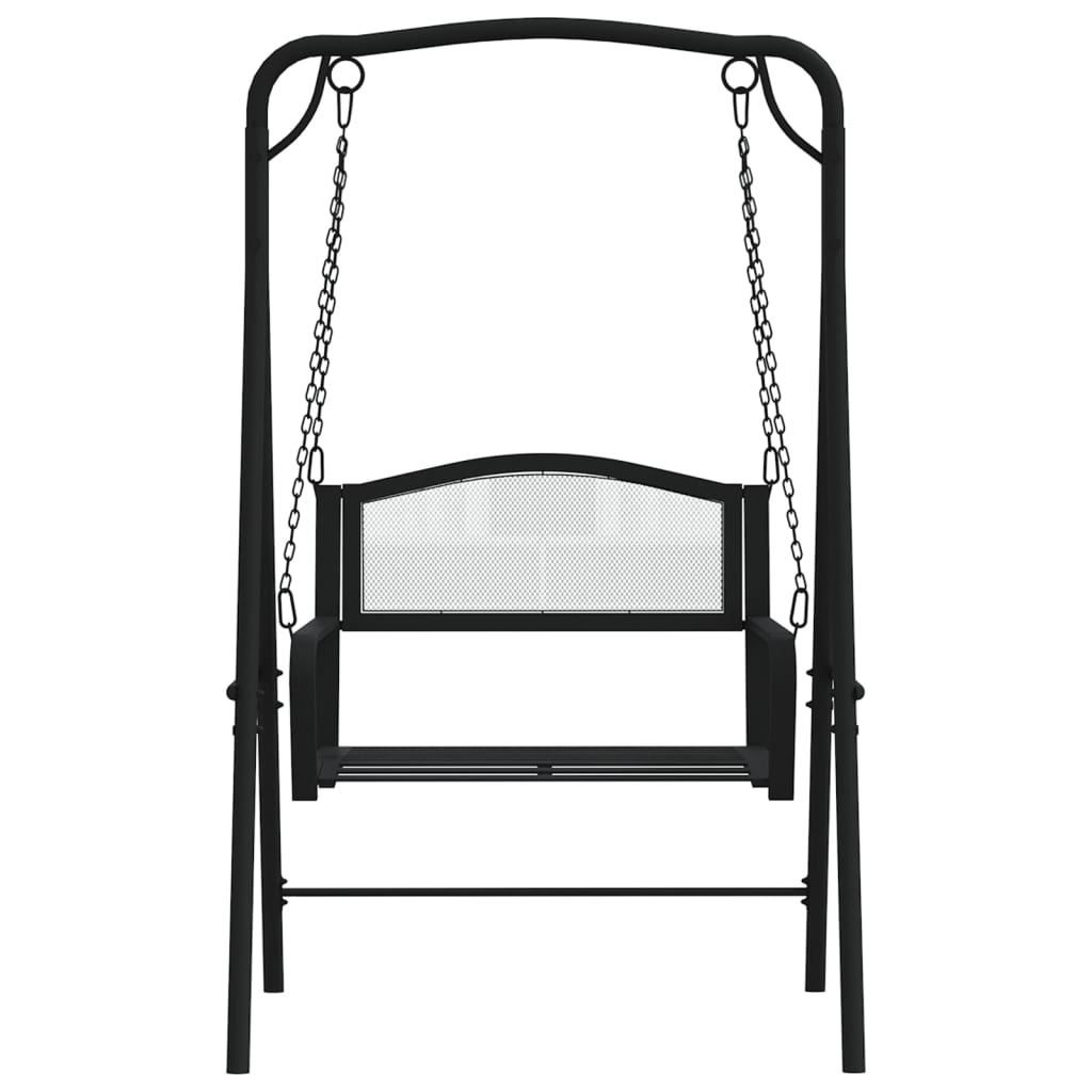 vidaXL Swing Bench 124 cm Black Steel 3