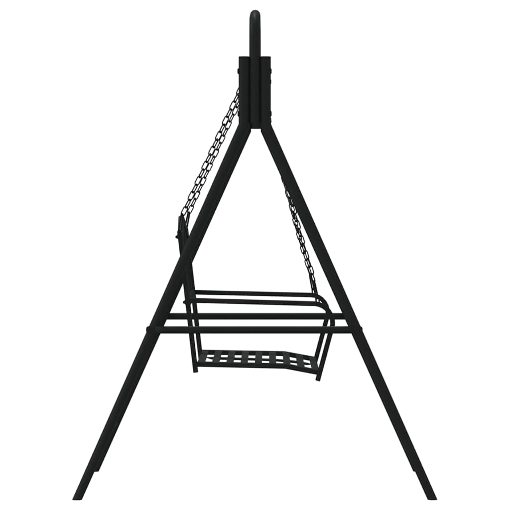 vidaXL Swing Bench 124 cm Black Steel 4