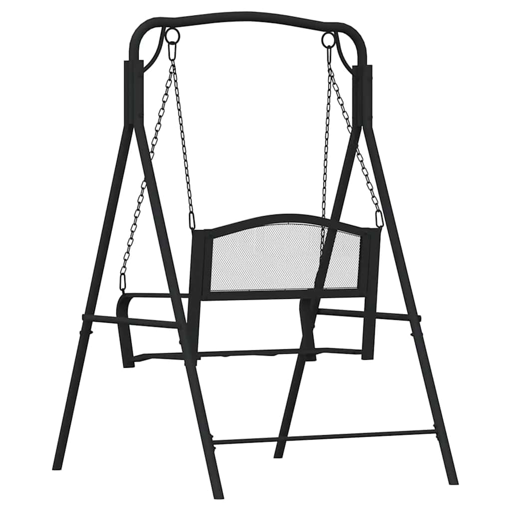 vidaXL Swing Bench 124 cm Black Steel 5