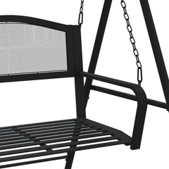 vidaXL Swing Bench 124 cm Black Steel 6