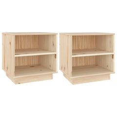 vidaXL Bedside Cabinet | Set of 2 | Natural wood | Solid pinewood | Medium 2