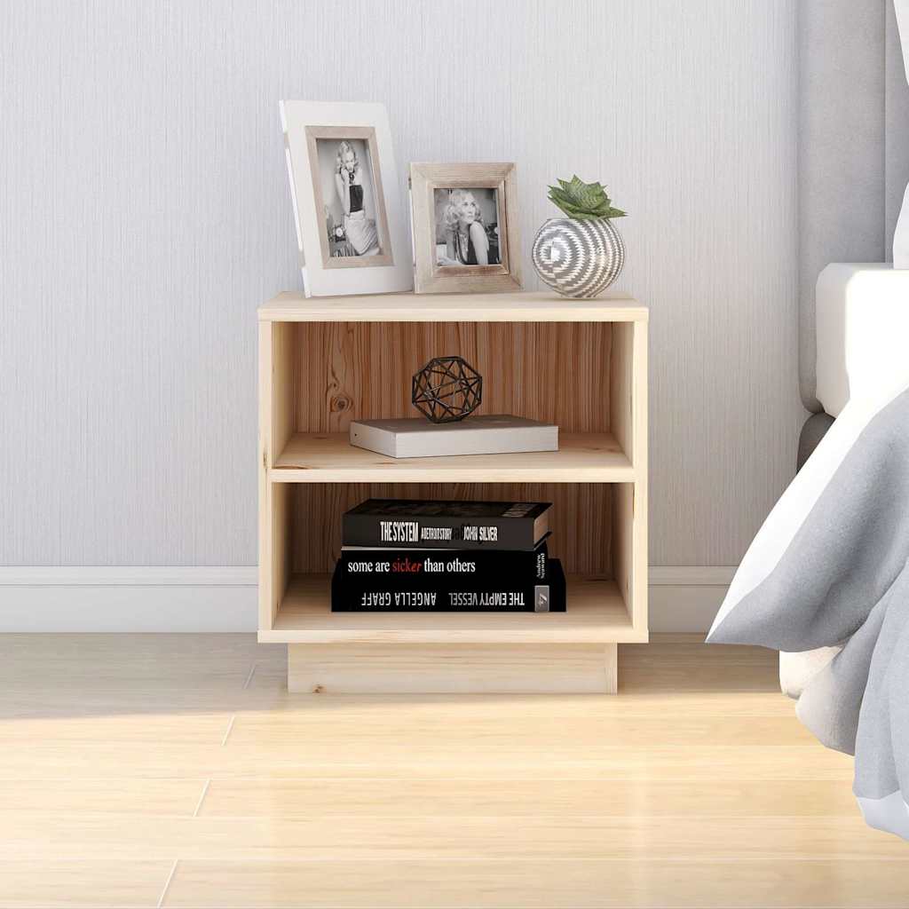 vidaXL Bedside Cabinet | Set of 2 | Natural wood | Solid pinewood | Medium 3