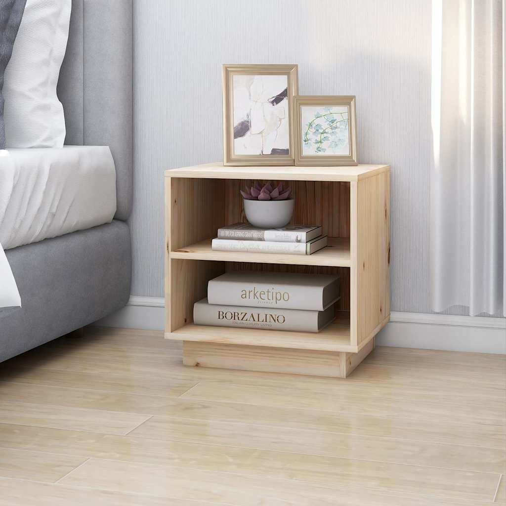 vidaXL Bedside Cabinet | Set of 2 | Natural wood | Solid pinewood | Medium 4