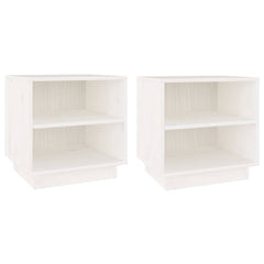 vidaXL Bedside Cabinet | Set of 2 | White | Solid pinewood | Medium 2