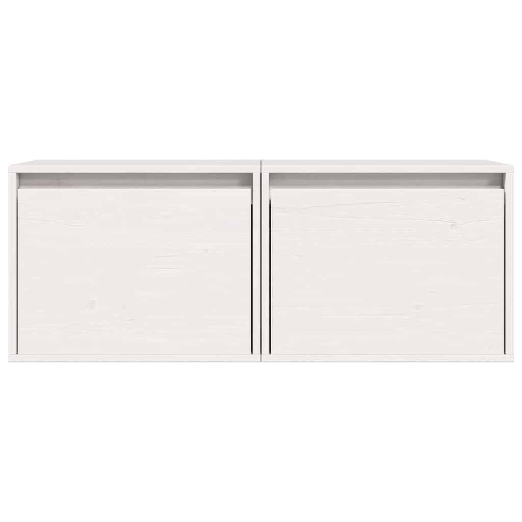 vidaXL Wall Cabinet | Set of 2 | White | Solid Pine Wood | 45x30x35 cm 5